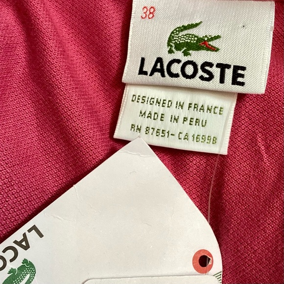 NWT Lacoste pink collared polo shirt dress size EU 38 - Picture 7 of 10